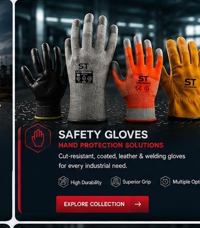 COTTON RED AND BLACK GLOVES (100 PAIR/BOX)